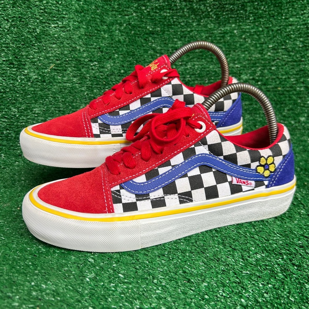 Vans Old Skool Pro Brighton Zeuner Red Checkerboard Shoes Mens 5.5 Womens 7